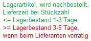 Lagerbestand ist sofort lieferbar