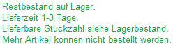 Reste, lieferbare Stückzahl siehe Lagerbestand
